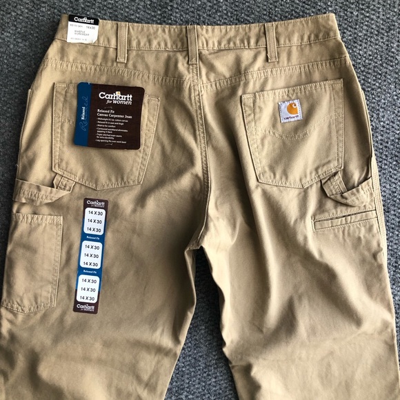 Carhartt for women relaxed fit canvas carpenter jean size 14x30 - Picture 9 of 12